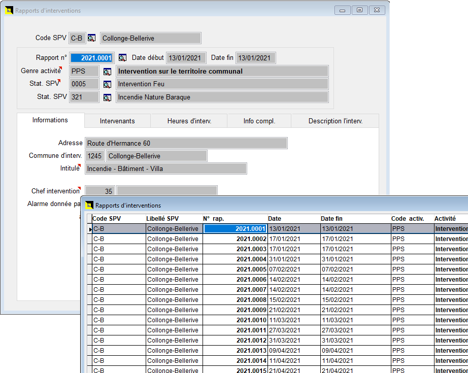 Gestion des interventions